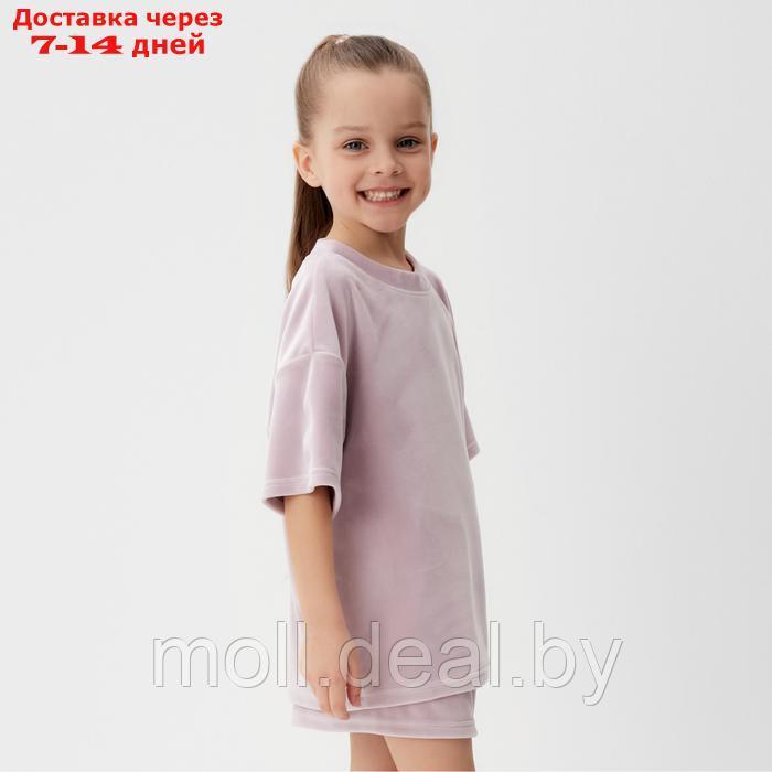 Костюм детский (футболка, шорты) KAFTAN Plushy р.32 (110-116), лиловый - фото 2 - id-p226885374