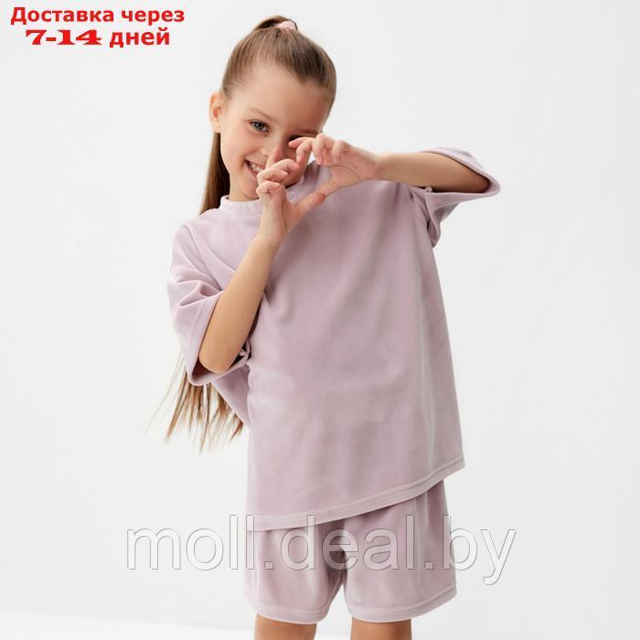 Костюм детский (футболка, шорты) KAFTAN Plushy р.32 (110-116), лиловый - фото 9 - id-p226885374