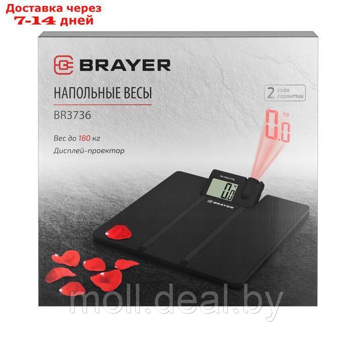 Весы напольные BRAYER BR3736, электронные, до 180 кг, 4хАА (не в комплекте), чёрные - фото 8 - id-p227086500