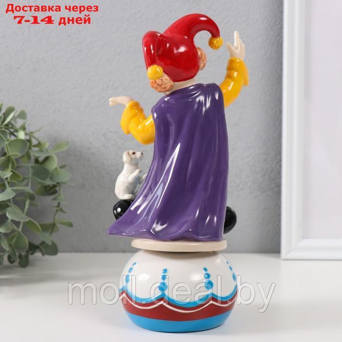 Сувенир керамика музыкальный "Клоун с пёсиком, стоит на шаре" 9х10х20,7 см - фото 3 - id-p227080537