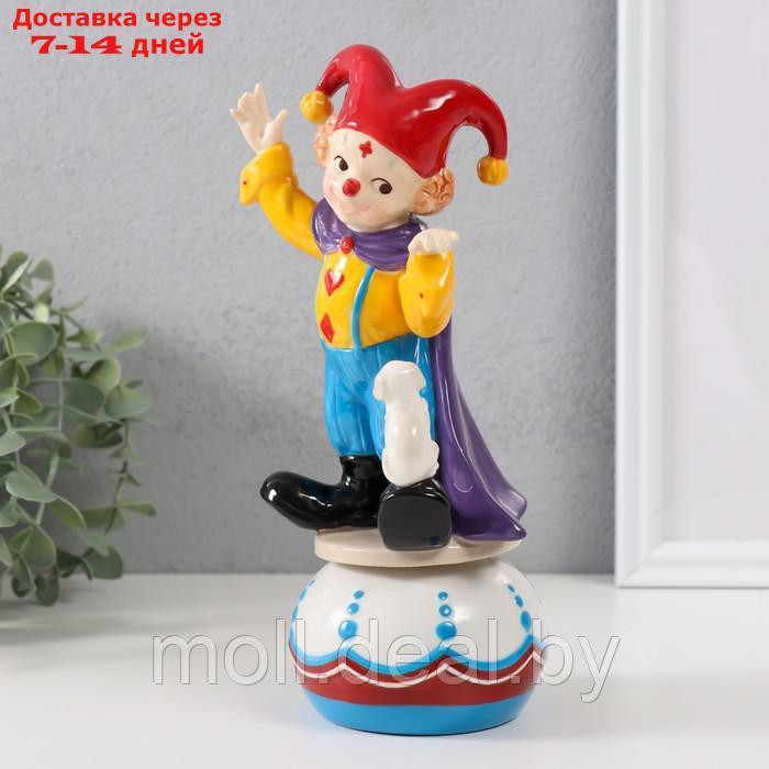 Сувенир керамика музыкальный "Клоун с пёсиком, стоит на шаре" 9х10х20,7 см - фото 4 - id-p227080537