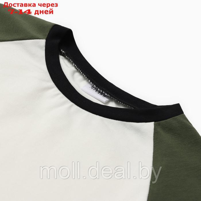 Комплект для мальчика (футболка и шорты) MINAKU, цвет экрю/оливковый, рост 152 см - фото 5 - id-p227090484