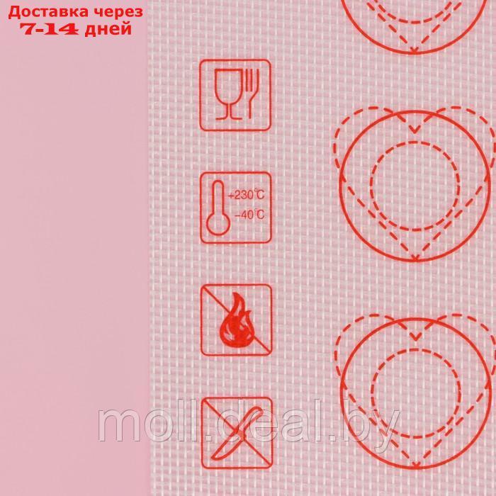 Армированный коврик для макаронс Доляна "Макарон", силикон, 40×32 см, цвет белый - фото 5 - id-p227076571