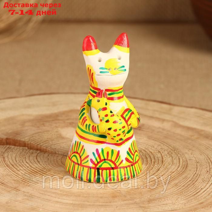 Филимоновская игрушка колокольчик "Кот", 10-12 см - фото 1 - id-p227075587