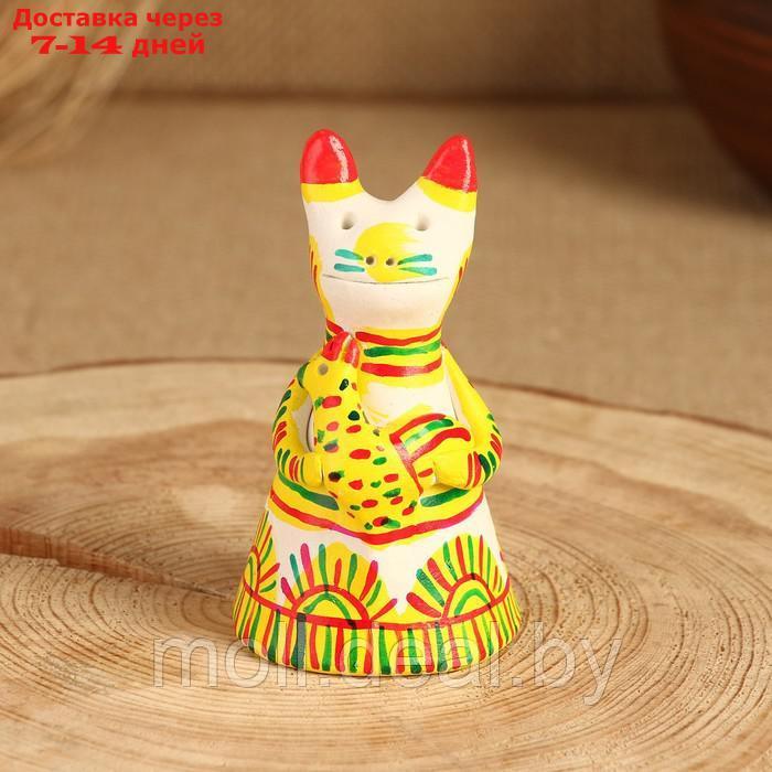 Филимоновская игрушка колокольчик "Кот", 10-12 см - фото 2 - id-p227075587