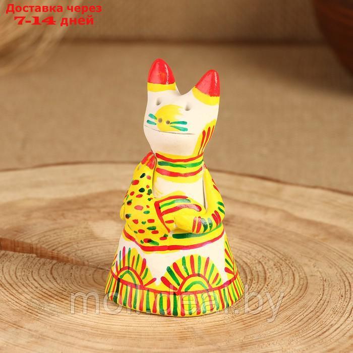 Филимоновская игрушка колокольчик "Кот", 10-12 см - фото 3 - id-p227075587