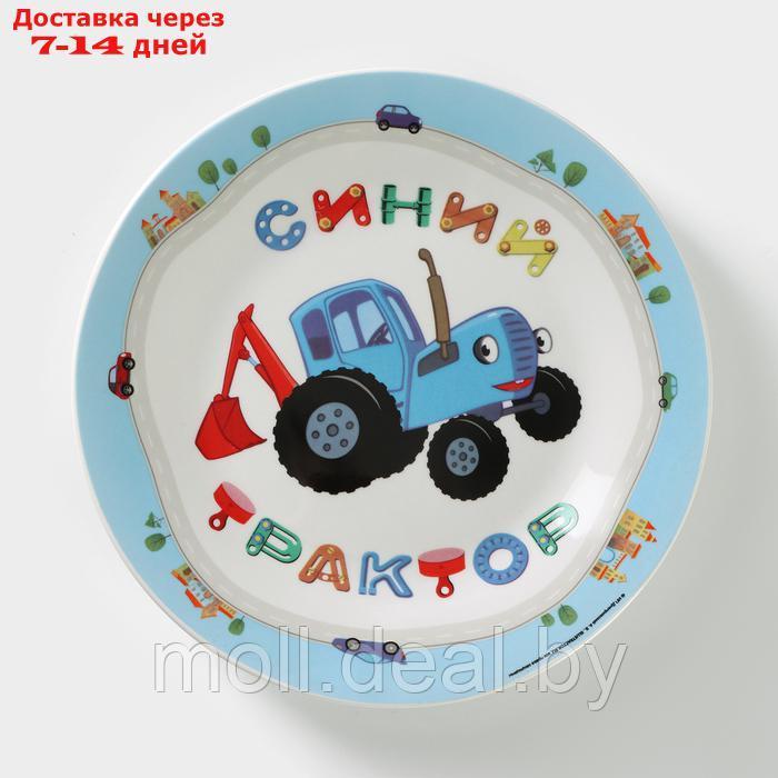 Набор детской посуды из керамики "Синий трактор", 3 предмета: кружка 240 мл, миска d=18 см, тарелка d=19 см - фото 7 - id-p227085513