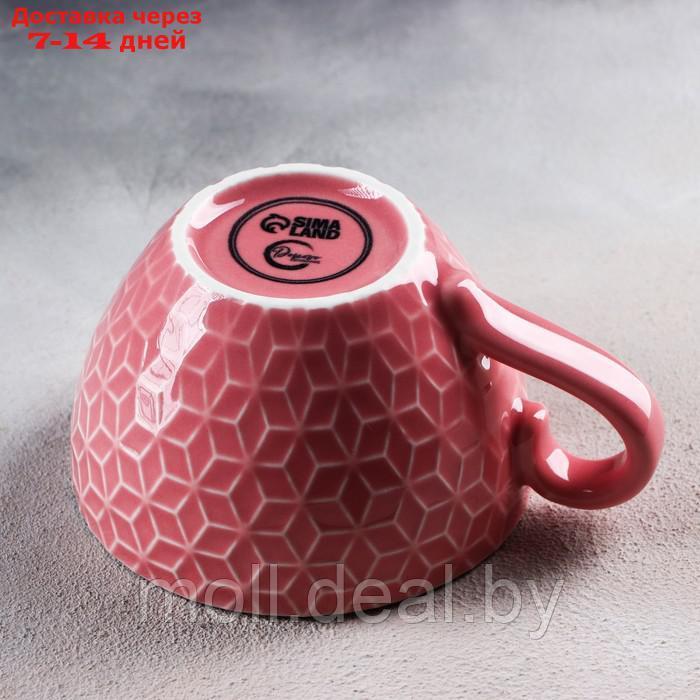 Кружка керамическая "Винтаж", 290 мл, цвет розовый - фото 4 - id-p227076580