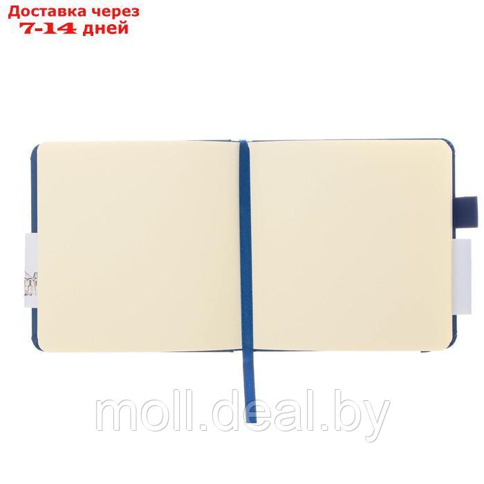 Скетчбук Sketchmarker, 120 х 120 мм, 80 листов, твёрдая обложка из искусственной кожи, синий, блок 140 г/м2 - фото 5 - id-p227102002