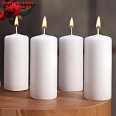 Набор свечей - цилиндров, 5х11,5 см, набор 4 шт, белая