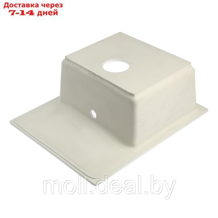 Мойка для кухни из камня ZEIN 150/G31, 575 x 470 мм, прямоугольная, перелив, цвет белый - фото 3 - id-p227093513