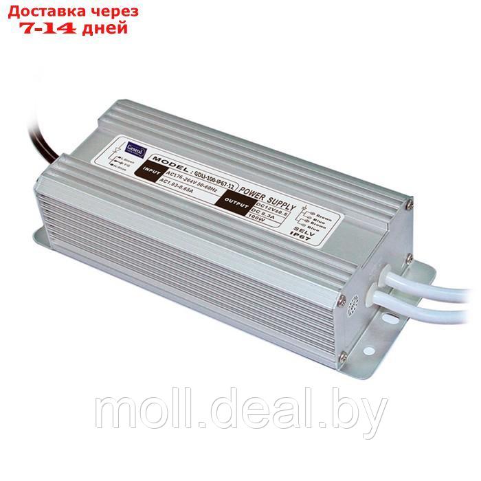 Блок питания для светодиодных лент и модулей General, 100 Вт, 12 В, IP67, металл - фото 1 - id-p227077575