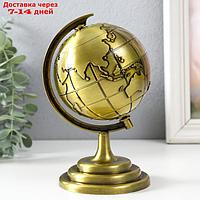 Сувенир металл "Глобус" золото 10,5х11х18,5 см