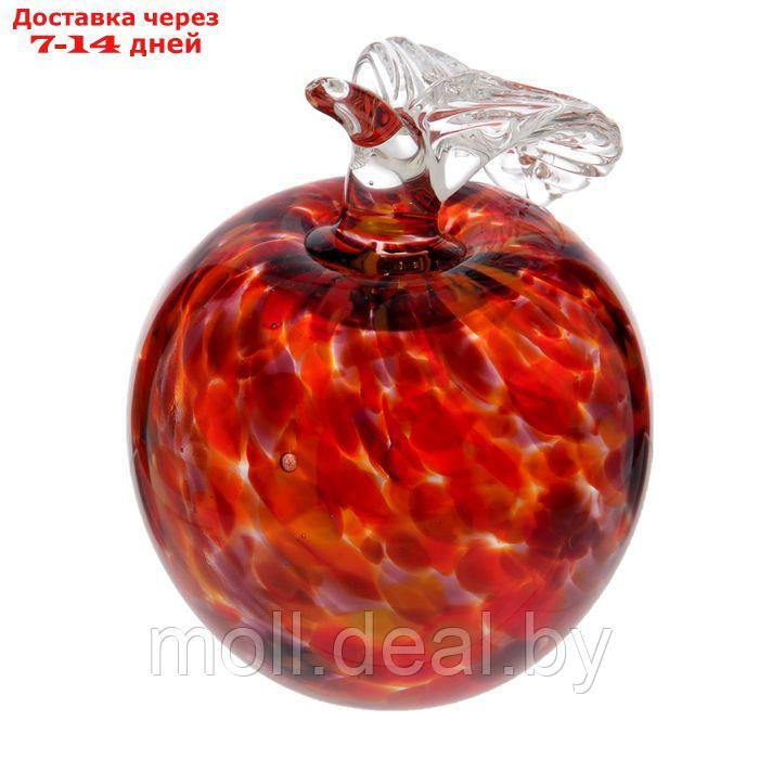 Сувенир стекло в стеклокрошку "Яблоко красно-марг." h 90 мм - фото 3 - id-p227104124