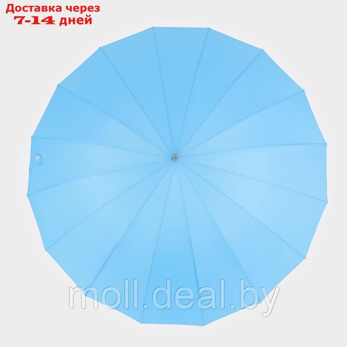 Зонт - трость полуавтоматический "Однотон", эпонж, 16 спиц, R = 53 см, цвет МИКС - фото 2 - id-p226887326