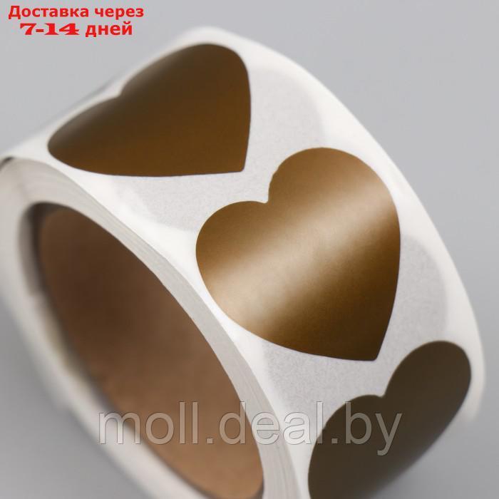 Наклейка бумага "Золотое сердце" скретч-слой d=2,5 см 300 шт в рулоне - фото 2 - id-p227099673
