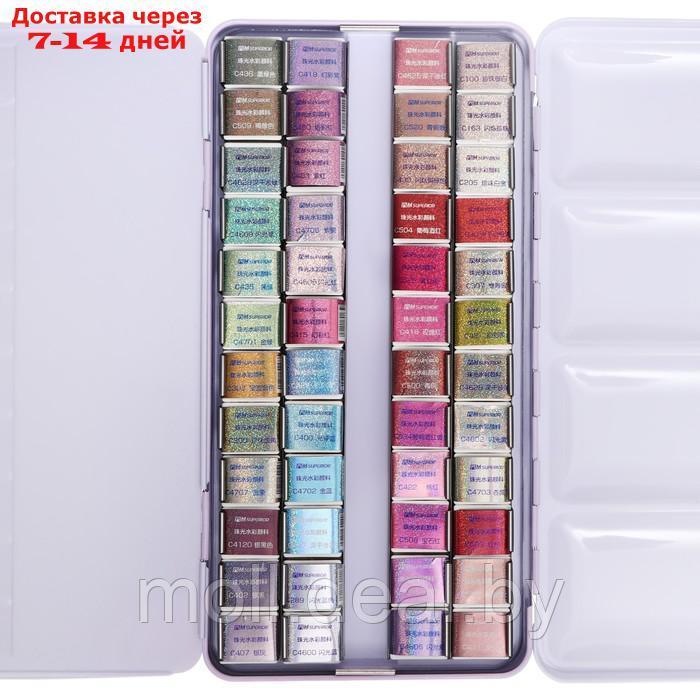 Краски акварельные перламутровые 48 цветов металлической коробке CG2019-48 - фото 7 - id-p227079570