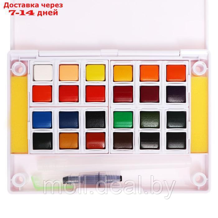 Краски акварельные 24 цвета + 1 кисть в пластиковой коробке GTS-24 - фото 6 - id-p227079571