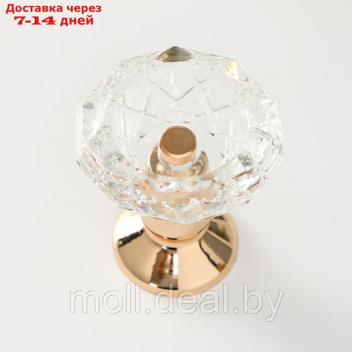 Подсвечник металл, стекло на 1 свечу "Кристальная чаша. Фигурный" d= 5 см золото 8х8х9 см - фото 2 - id-p227080560
