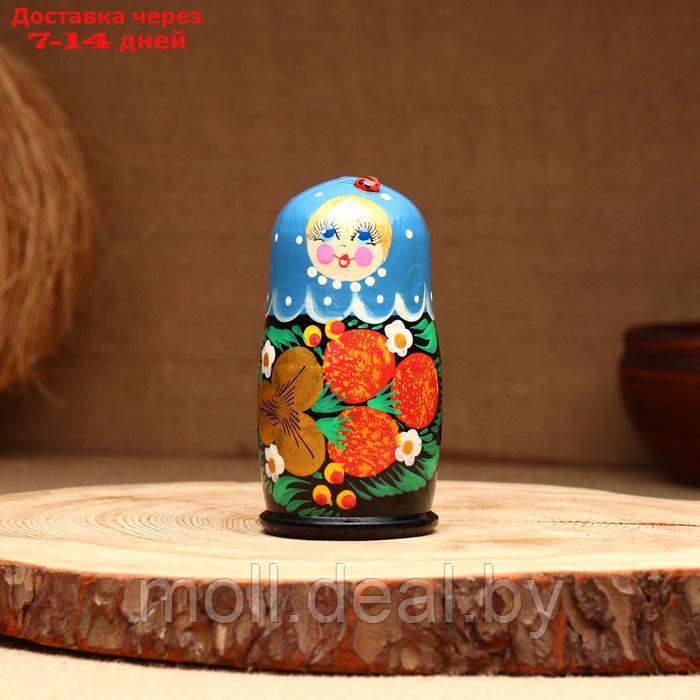 Матрёшка 5-кукольная "Праздничная голубая" с божьей коровкой, 10-11 см - фото 3 - id-p227090508