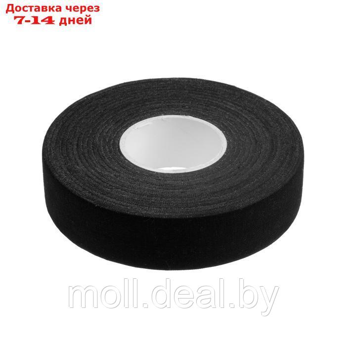 Лента клейкая ТУНДРА, тканевая, хоккейная, черная, 300 мкм, 24 мм х 25 м - фото 1 - id-p226890257