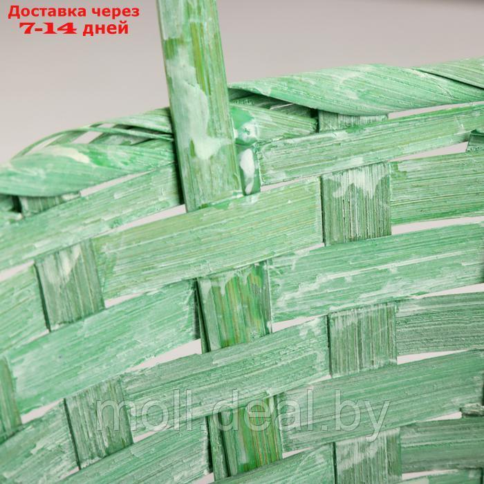 Набор корзин из 3 шт, D21х10хH36см, зеленый, бамбук - фото 4 - id-p227081566