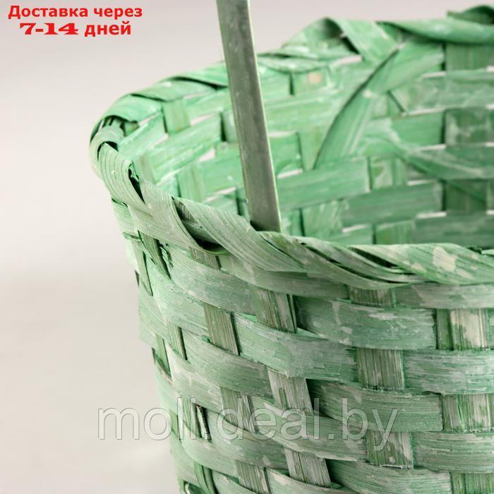 Набор корзин из 3 шт, D21х10хH36см, зеленый, бамбук - фото 5 - id-p227081566