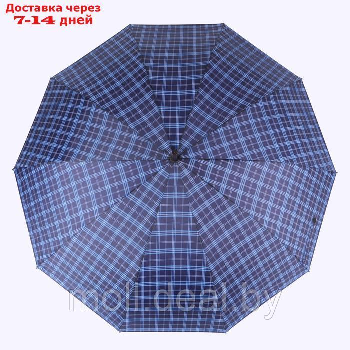 Зонт - трость полуавтоматический "Клетка", 10 спиц, R = 60 см, цвет МИКС - фото 10 - id-p226887333