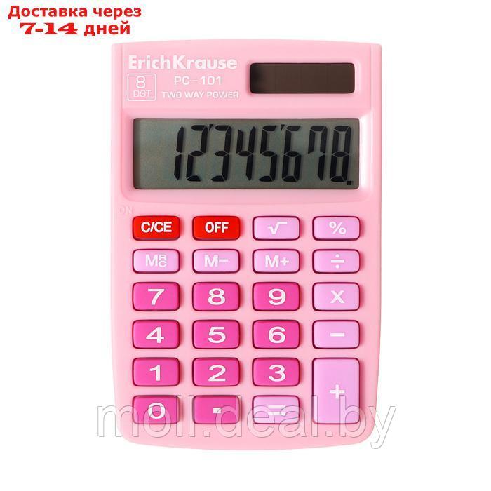 Калькулятор карманный 8-разрядов ErichKrause PC-101 Pastel, розовый - фото 1 - id-p227079582