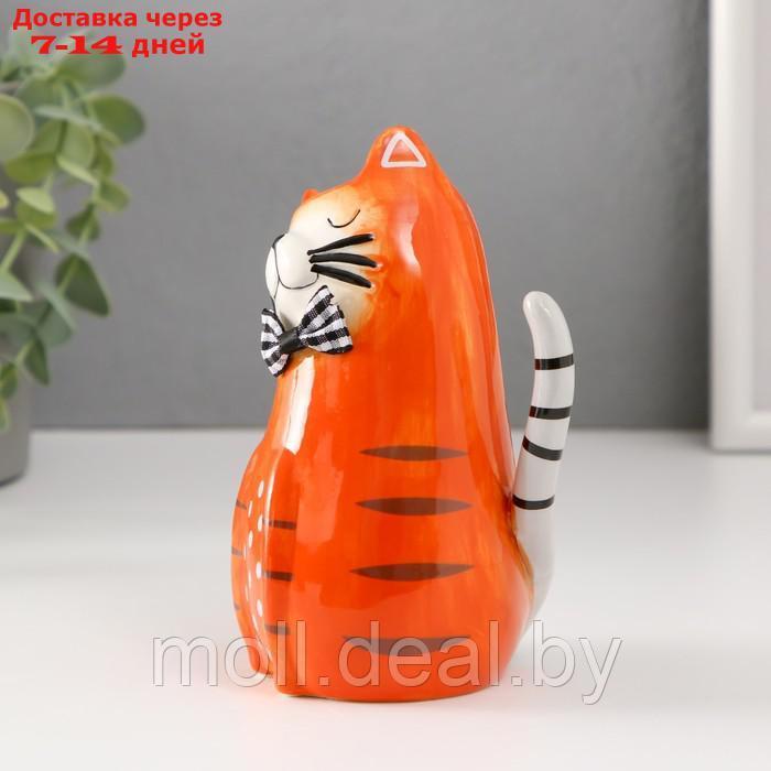Ваза керамика "Рыжий котик с бантиком" 8,7х7,7х13,5 см - фото 2 - id-p227080575