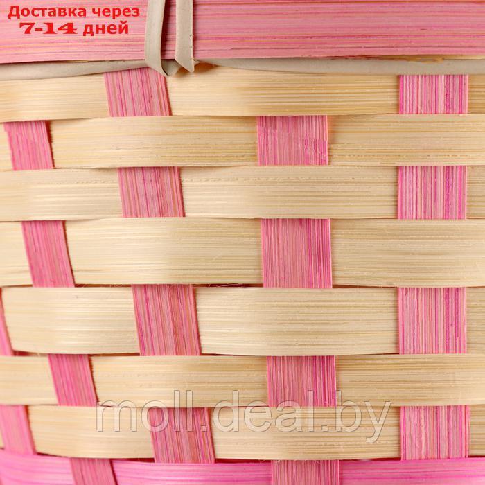 Корзина плетеная, D21хH24 см, розовый, бамбук - фото 4 - id-p227081569