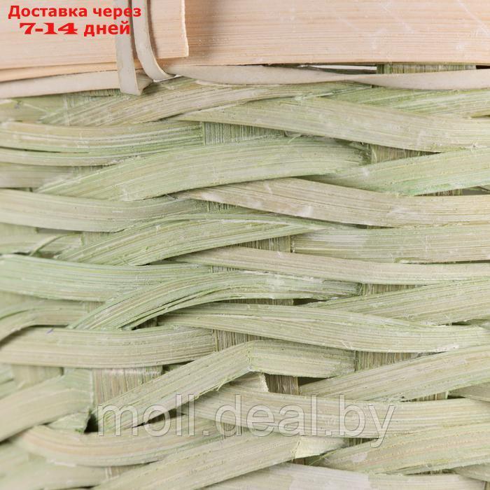 Корзина плетеная, D17x10,5хH33см, зеленый, бамбук - фото 4 - id-p227081571