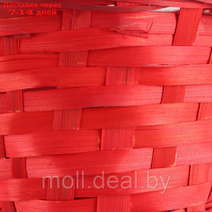 Корзина плетеная, D16х10хH32см, красный, бамбук - фото 4 - id-p227081572