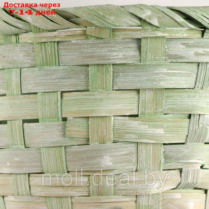 Корзина плетеная, D15х9хH31см, зеленый, бамбук - фото 4 - id-p227081573