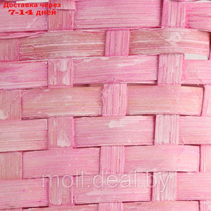 Корзина плетеная, 21х15х10хH38см, розовый, бамбук - фото 4 - id-p227081574