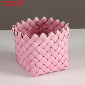 Кашпо плетеное, D14хН11,5см, розовый