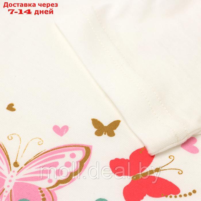 Комплект для девочки (футболка/шорты) "Бабочка", цвет розовый, рост 110-116 - фото 3 - id-p227083561