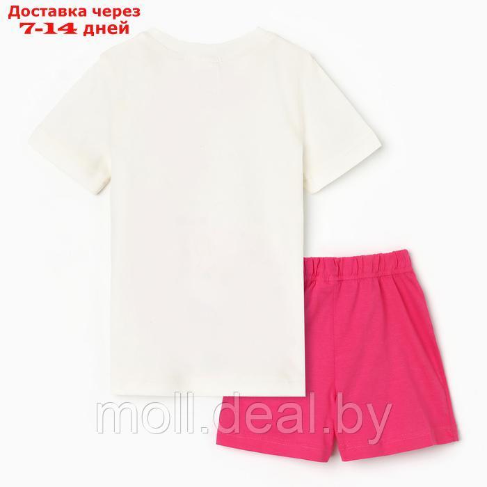 Комплект для девочки (футболка/шорты) "Бабочка", цвет розовый, рост 110-116 - фото 5 - id-p227083561