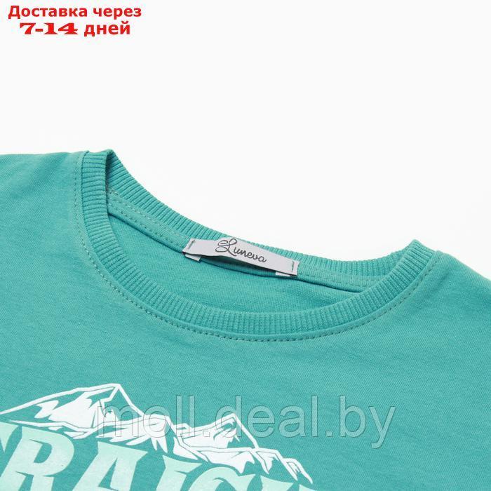 Комплект для мальчика (футболка, шорты), цвет зеленый/серый, рост 116 - фото 2 - id-p227083565