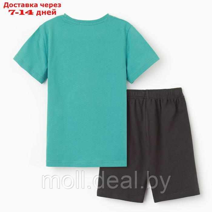 Комплект для мальчика (футболка, шорты), цвет зеленый/серый, рост 116 - фото 5 - id-p227083565