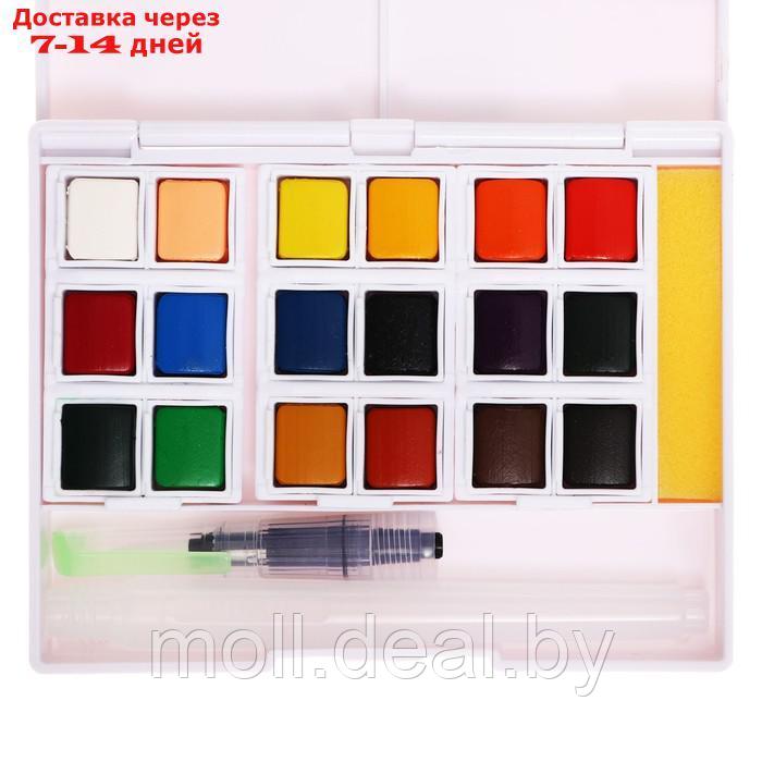 Краски акварельные 18 цветов + 1 кисть в пластиковой коробке GTS-18 - фото 4 - id-p227079590