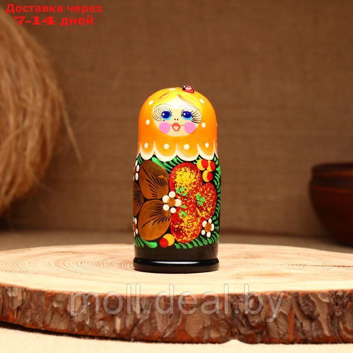 Матрёшка 5-кукольная "Праздничная оранжевая" с божьей коровкой, 10-11 см - фото 3 - id-p227090524