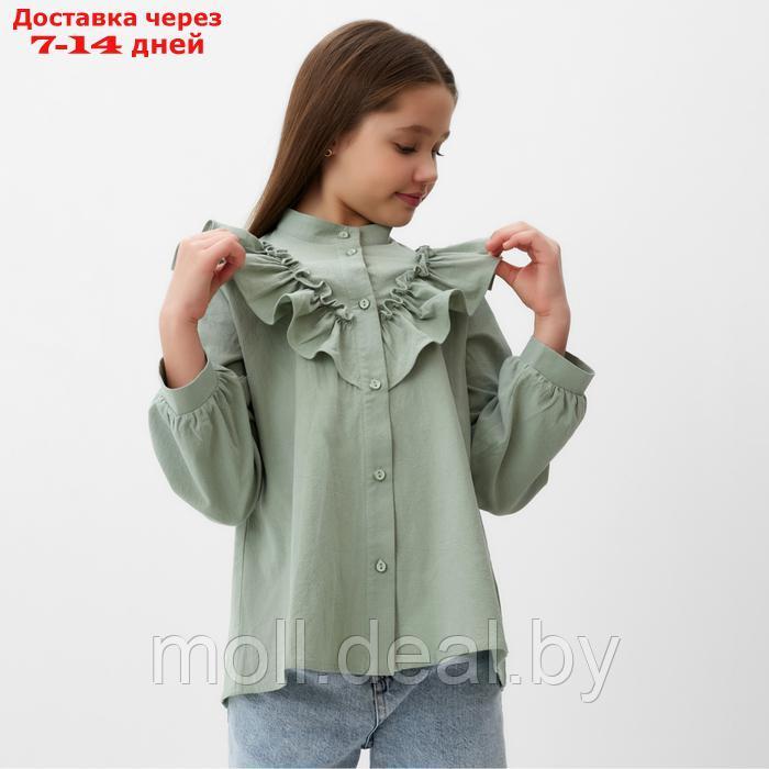 Блузка для девочки MINAKU цвет оливковый, рост 122 см - фото 4 - id-p227094850