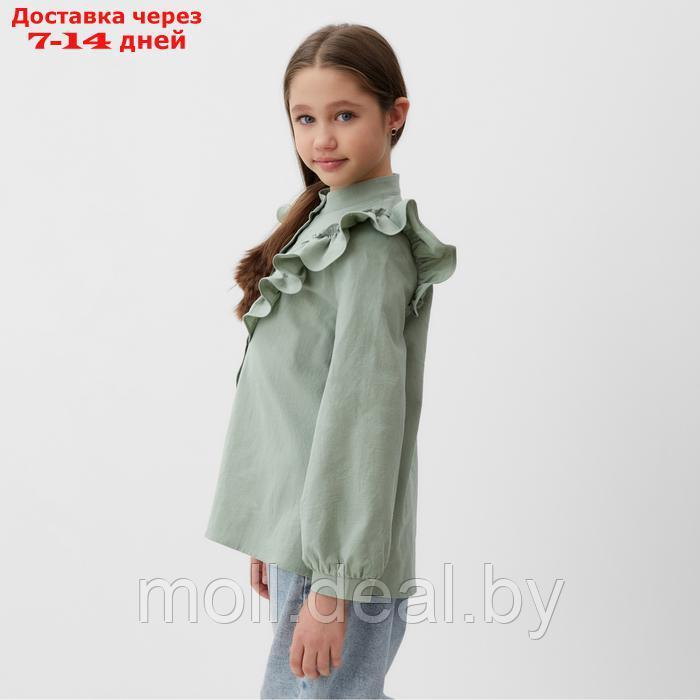 Блузка для девочки MINAKU цвет оливковый, рост 122 см - фото 5 - id-p227094850