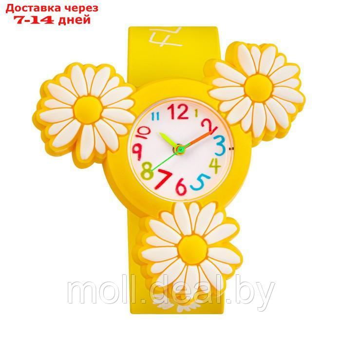 Часы наручные детские "Ромашки", со спинером, ремешок l-21.5 см - фото 1 - id-p227092529