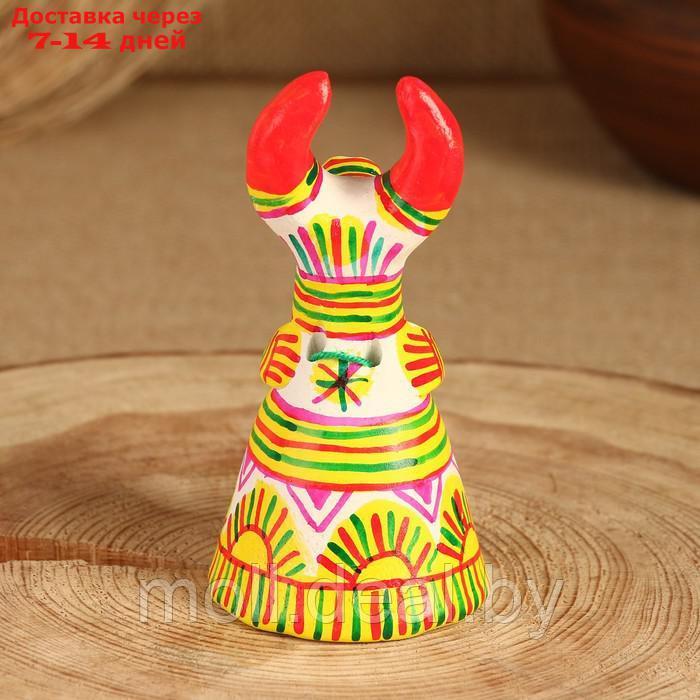 Филимоновская игрушка колокольчик "Корова", 10-12 см - фото 4 - id-p227075623