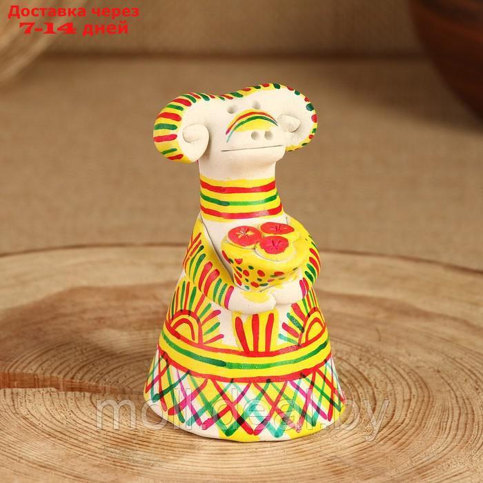 Филимоновская игрушка колокольчик "Баран", 10-12 см - фото 2 - id-p227075624