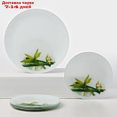 Набор стеклянных тарелок Доляна "Бамбук", 7 предметов