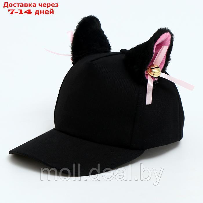 Кепка детская "Кошечка" с ушками, цвет черный, р-р 52-54 5-7 лет - фото 3 - id-p227087540