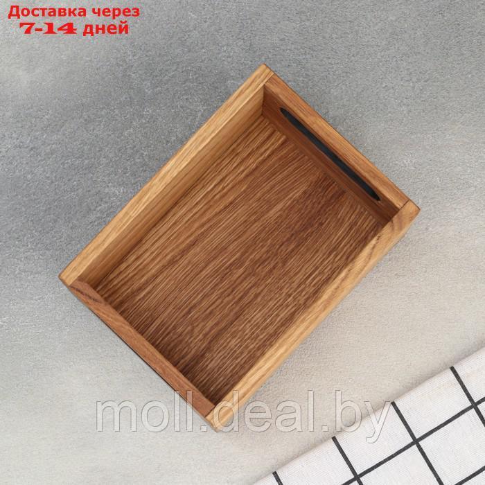 Подставка-органайзер для кухонных принадлежнойстей Adelica, с ручками, 17×12×9 см, дуб - фото 3 - id-p227099774